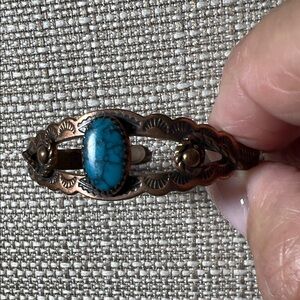 Navajo Turquoise and Copper Vintage Baby Child’s Bracelet. WA496